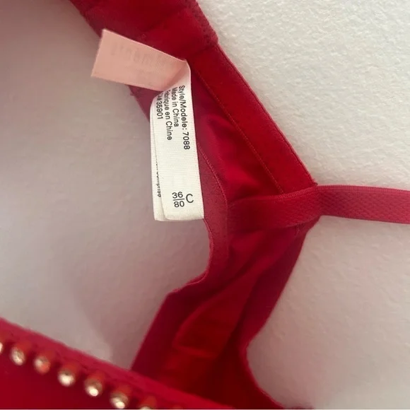 Sentiments Red Rhinestone Bra - Picture 5 of 7